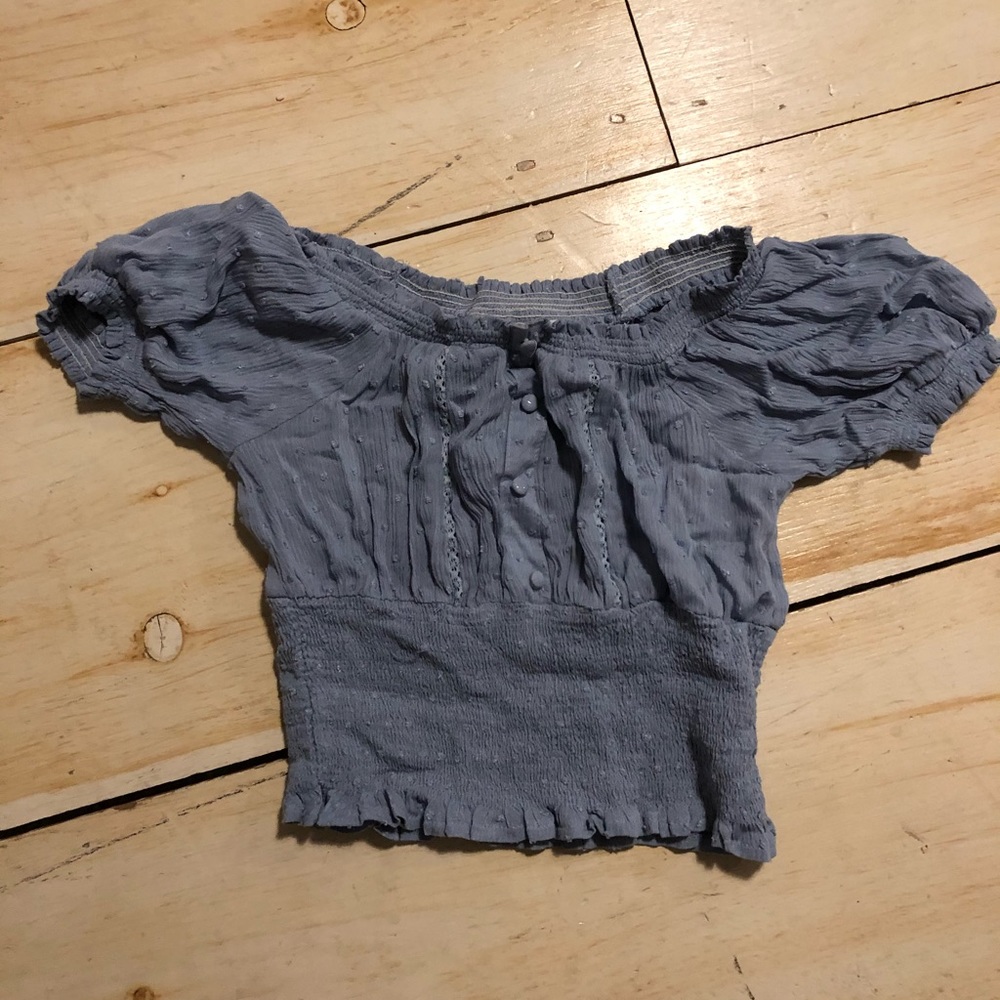 Verge Girl Blue Off The Shoulder Top